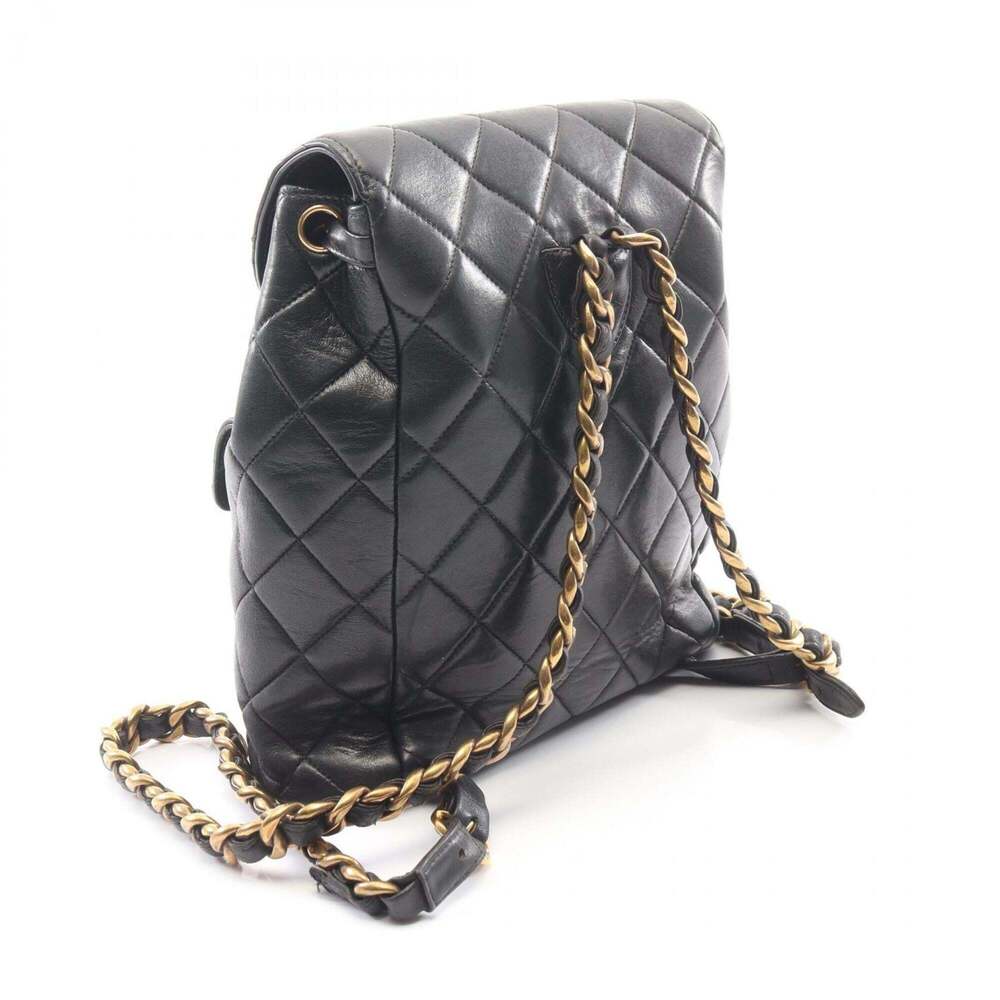 Chanel Matelassé Backpack/Handbag, Lambskin Leather, Women's, Black (A10177) - Picture 2 of 11